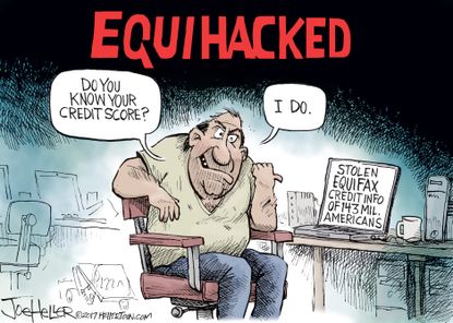 Editorial cartoon U.S. Equifax hackers cybersecurity