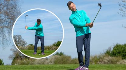 Short Game Expert James Ridyard hitting a wedge shot