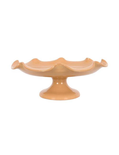 Claudia Wavy Footed Bowl, Terracotta