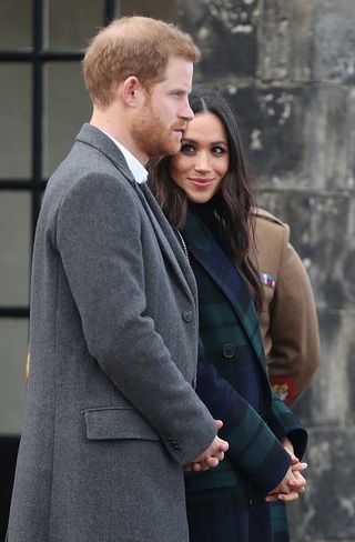 Prince Harry and Meghan Markle at Edinburgh Castle, during their visit to Scotland. (©Jane Barlow/PA)