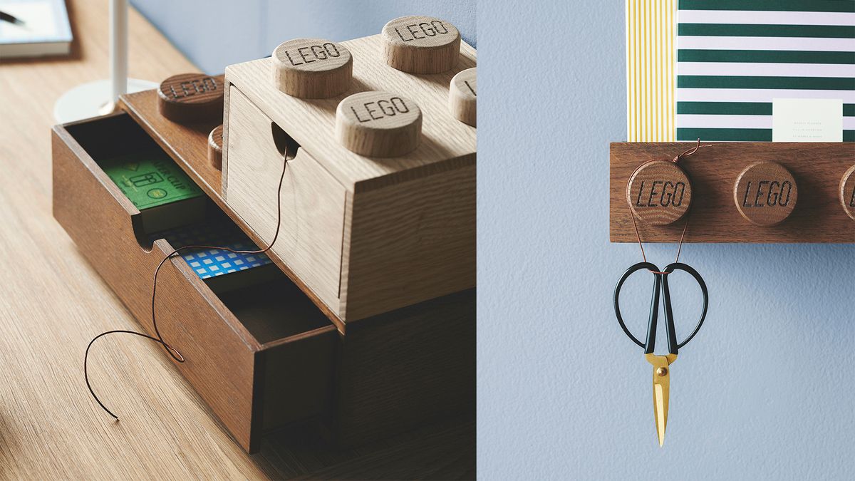 This wooden Lego decor is an interior design dream