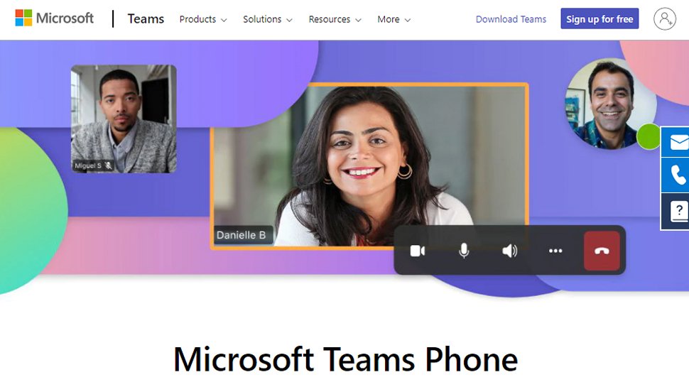 Website screenshot for Microsoft Teams Phone