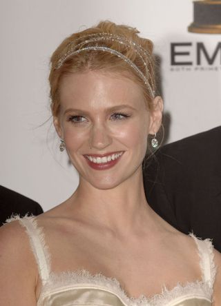 January Jones attending the Emmy awards in Los Angeles, California