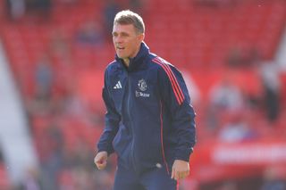 Darren Fletcher, coach of Manchester United, during the Premier League match between Manchester United FC and Brentford FC at Old Trafford on October 19, 2024 in Manchester, England.