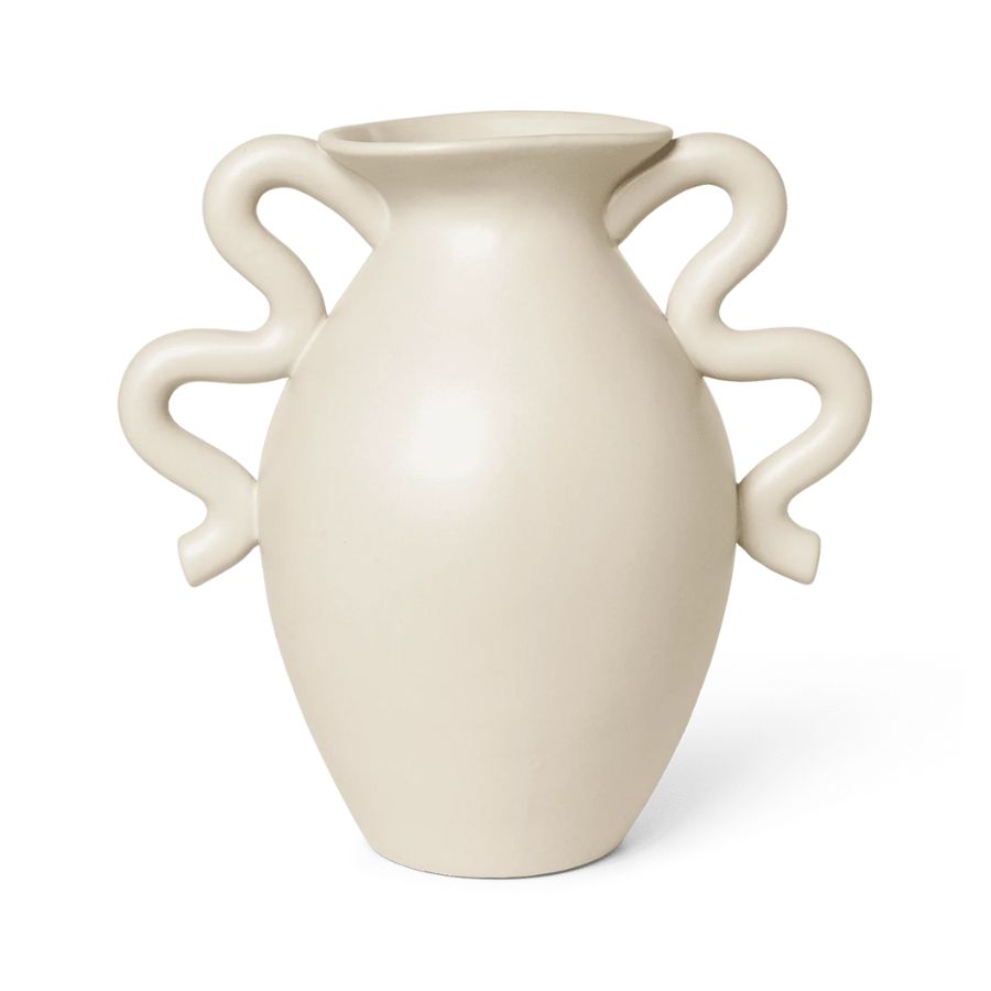 A wiggly handle vase