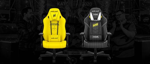 AndaSeat Navi Edition gaming chair - the yellow and black designs are presented side by side