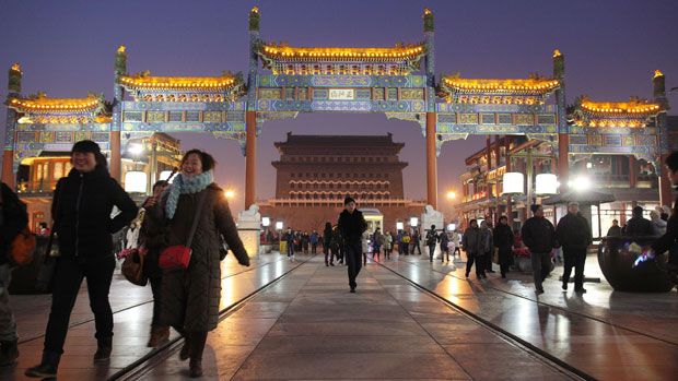 A Chinese shopping street