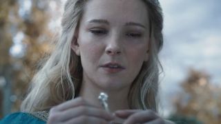 Galadriel holding the ring in Rings of Power.