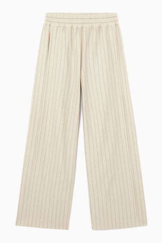 Pinstriped Straight-Leg Trousers