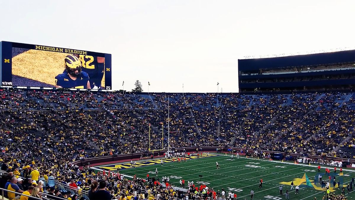 The Big House, Michigan Stadium, on game day.