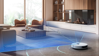 Samsung Bespoke Jet Bot Combo AI robot vacuum lifestyle image