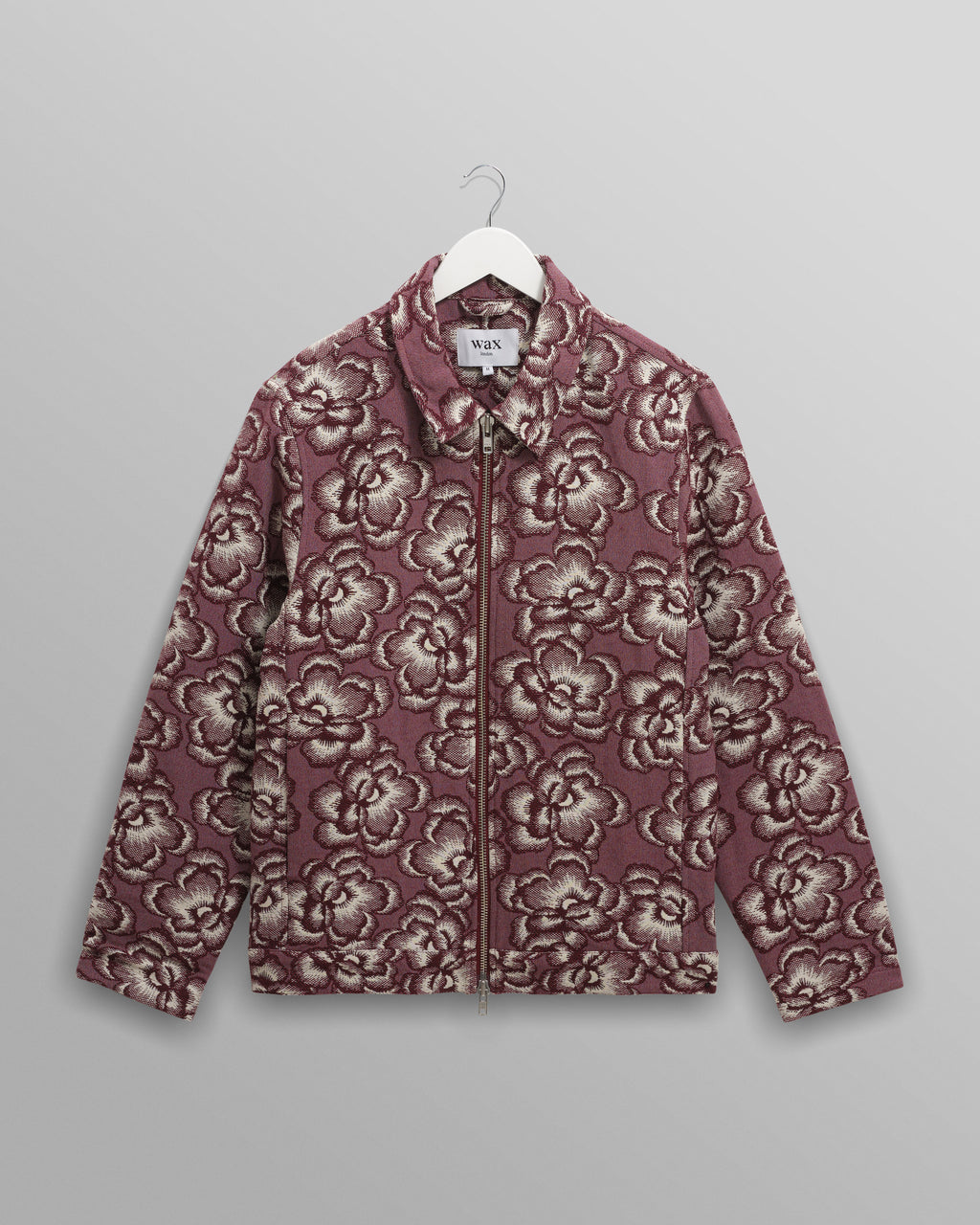 Park - Burgundy and Ecru Floral Jacquard Jacket