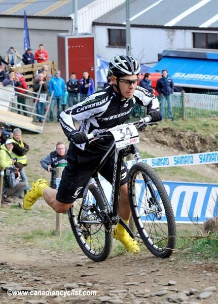 Marco Fontana (Cannondale Factory Racing) unclipped on the first climb, and did not qualify