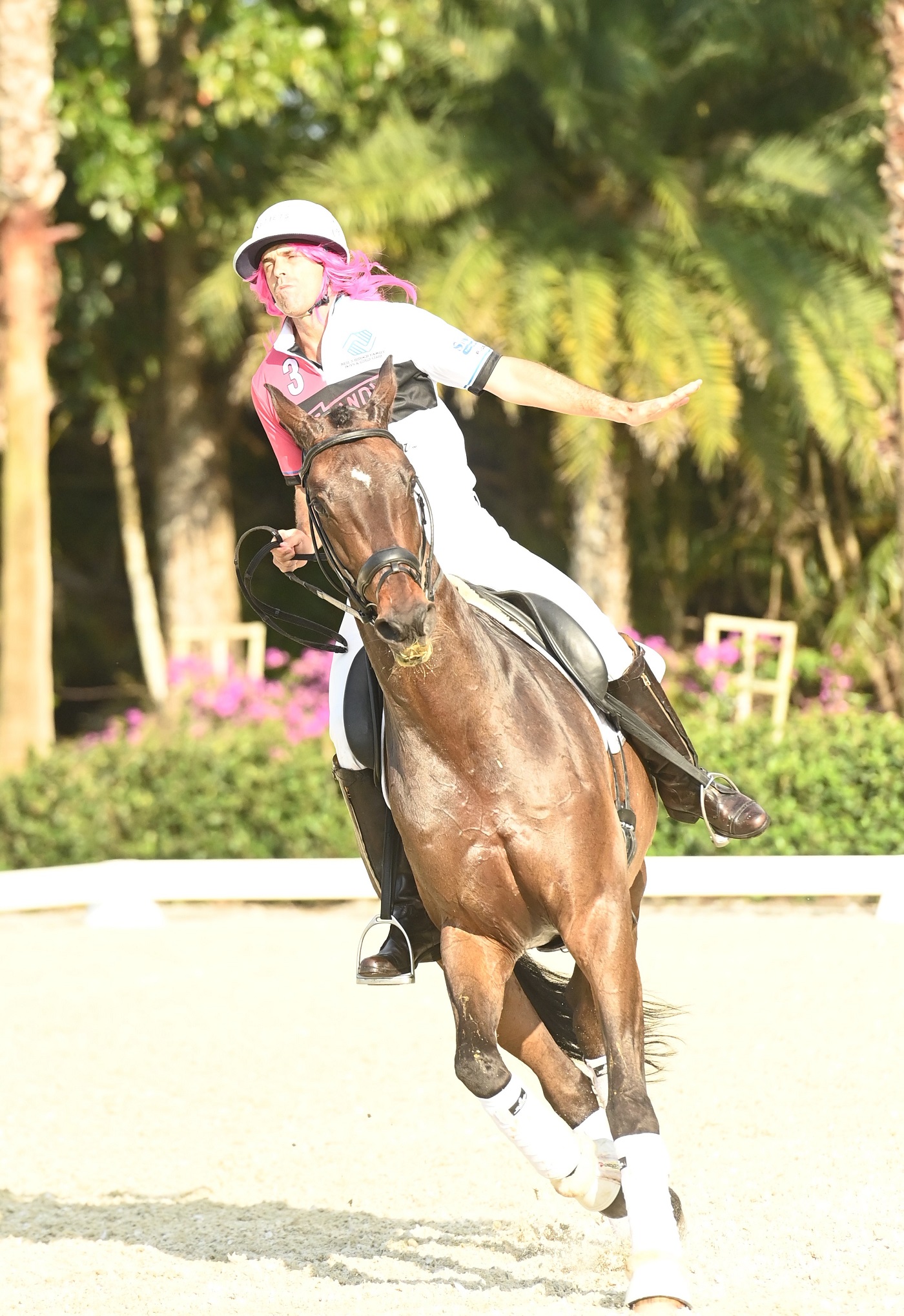 Ralph Lauren model and polo player took up dressage for charity