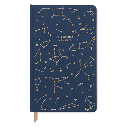Designworks Ink Bound Notebook Journal &amp;ndash; 5.125&quot; X 8.25&quot; Blue Writing Journal With Gold Foil Cover, 256 Lined Pages &amp;ndash; Aesthetic Notebook for Journaling &amp;amp; Work - Constellations