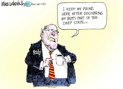 Political Cartoon U.S. Rudy Butt Dial Deep State