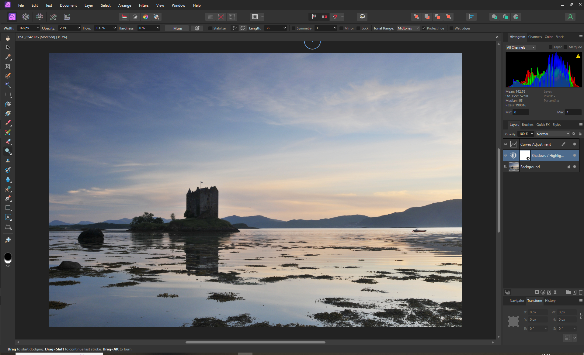 Adding brightness and contrast to the image