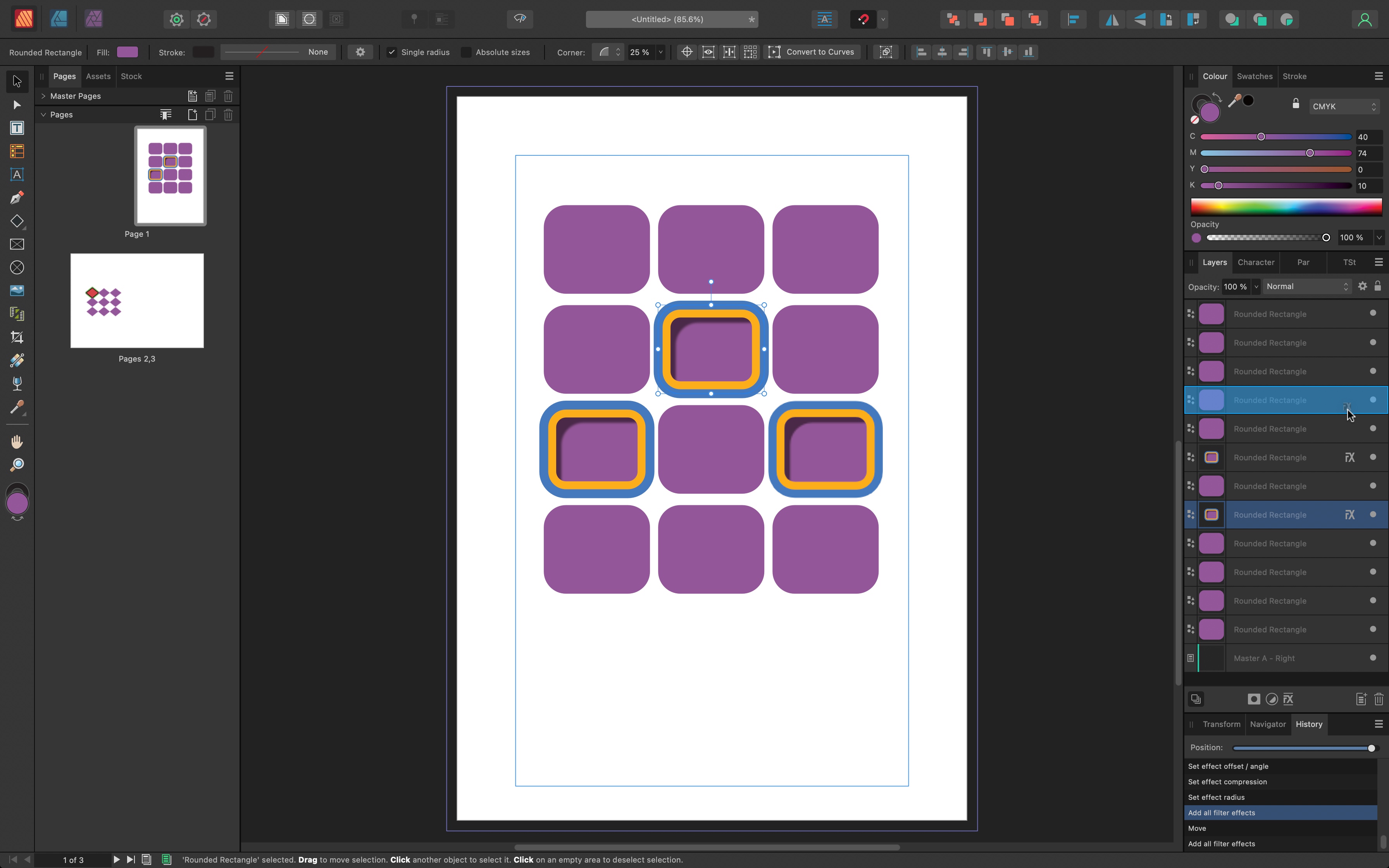 Serif Affinity Publisher 2 layout de página e software de editoração eletrônica em uso