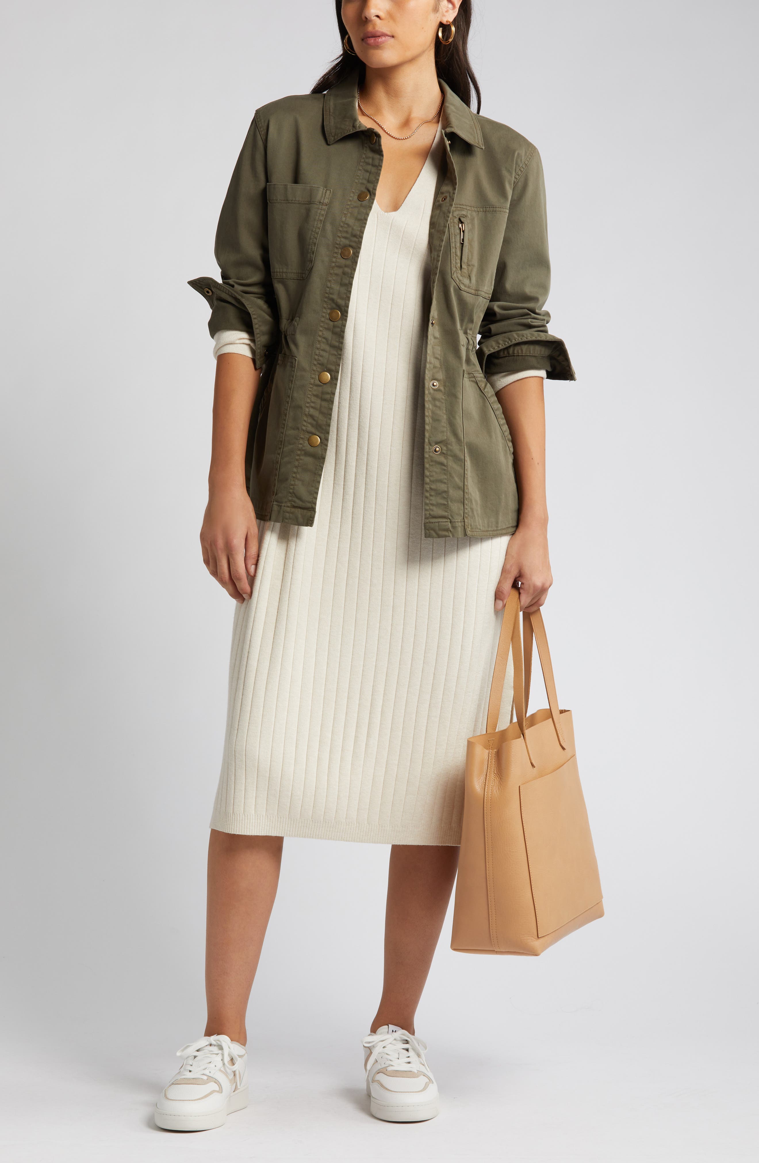 Long Sleeve Rib Sweater Dress