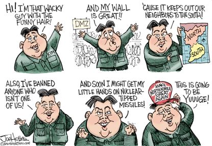 Editorial cartoon U.S. Kim Jong Un supports Donald Trump