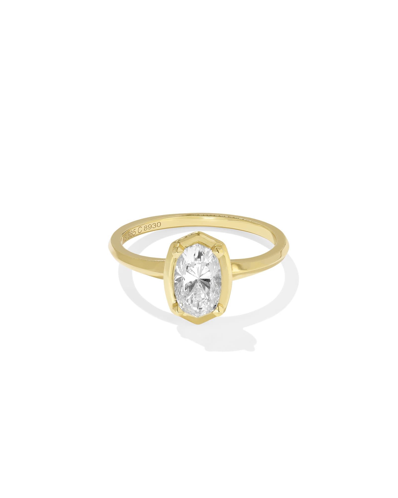 1 Ct Lab Grown White Diamond Custom Elisa Statement Ring in 14k Yellow Gold
