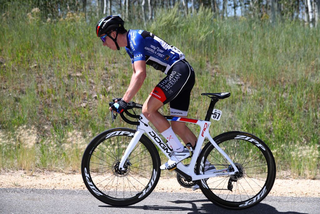 Hagens Berman Axeon&#039;s Kevin Vermaerke climbs during stage 6 of the 2019 Tour of Utah