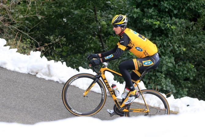 Former Giro d'Italia time trial stage winner Ignatas Konovalovas (MTN - Qhubeka) takes to the hills