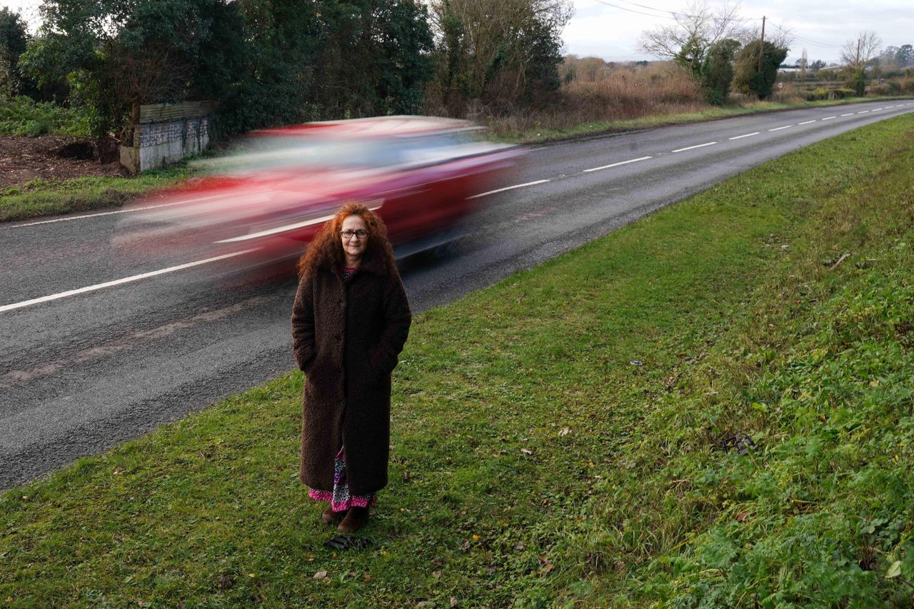 Victim Elizabeth Donowho at the scene of the crash