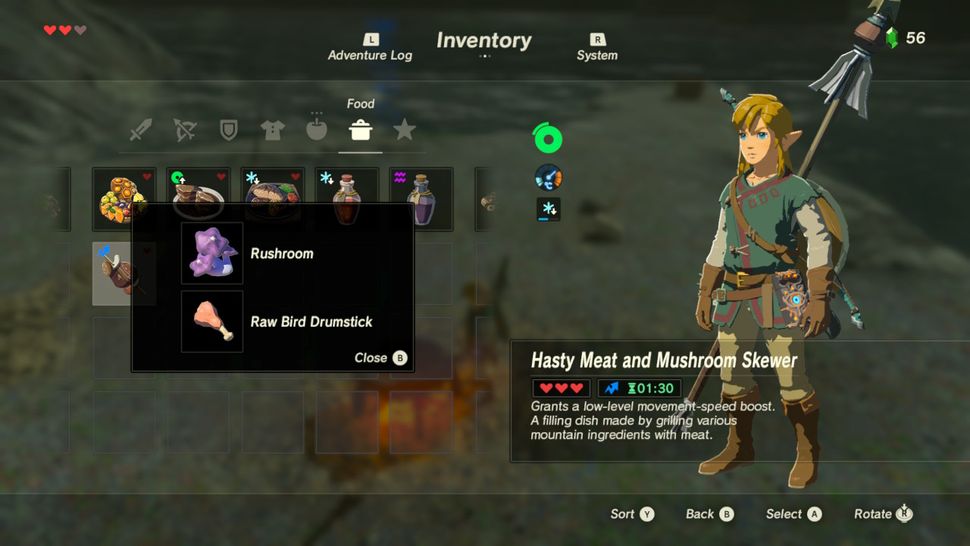The Legend of Zelda: Breath of the Wild cooking recipes ...