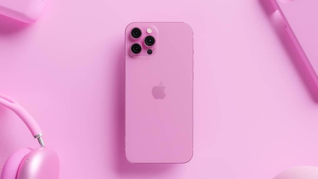 Artists 3D render of a pink iPhone