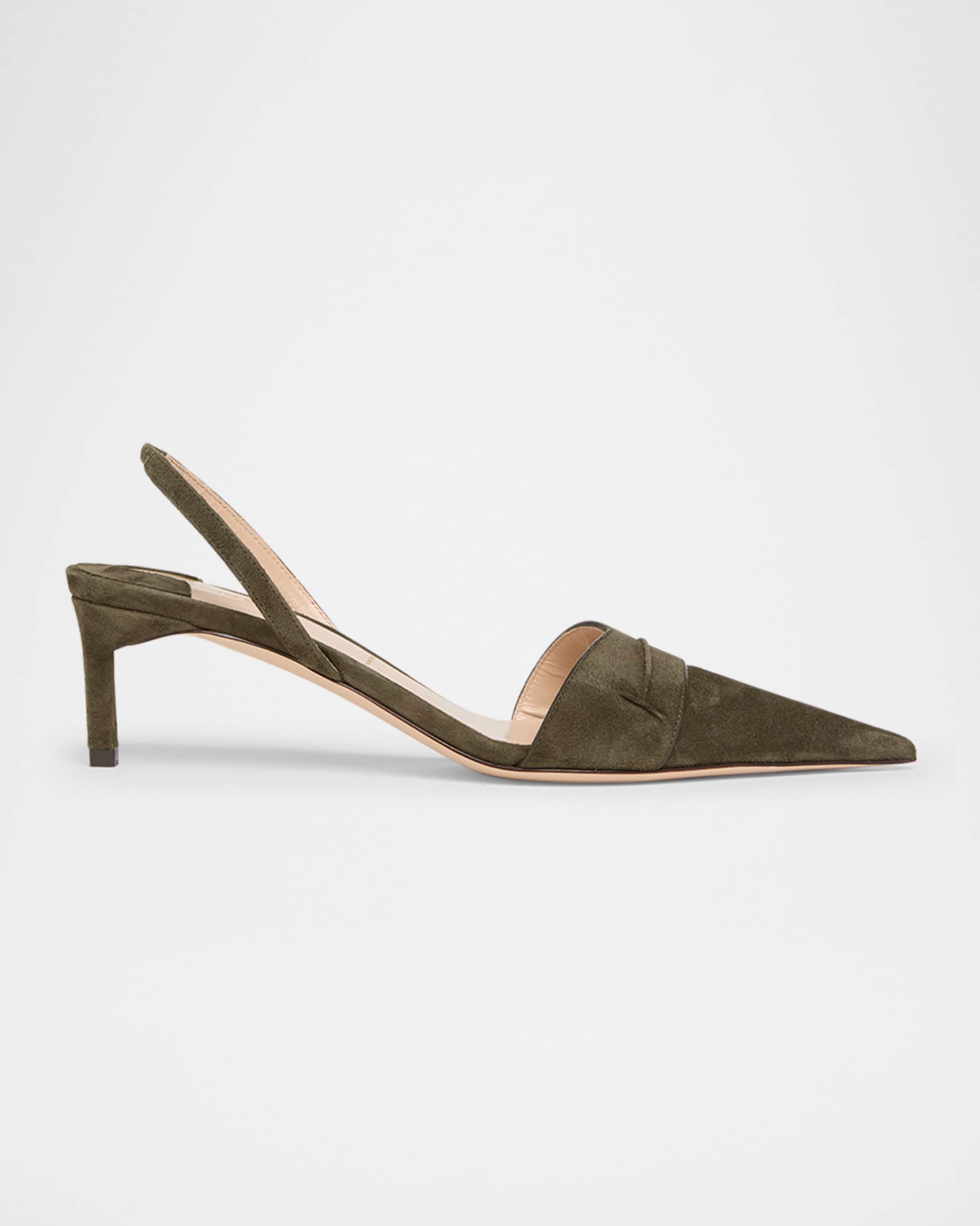 Tom Ford, Eva Suede Slingback Pumps in Green
