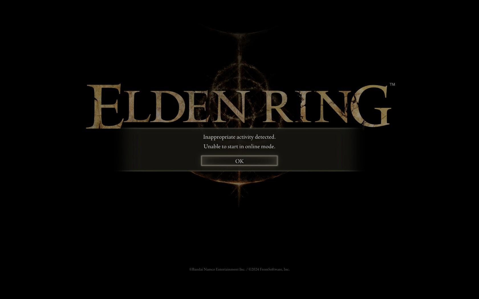Elden Ring Inappropriate Activity error message