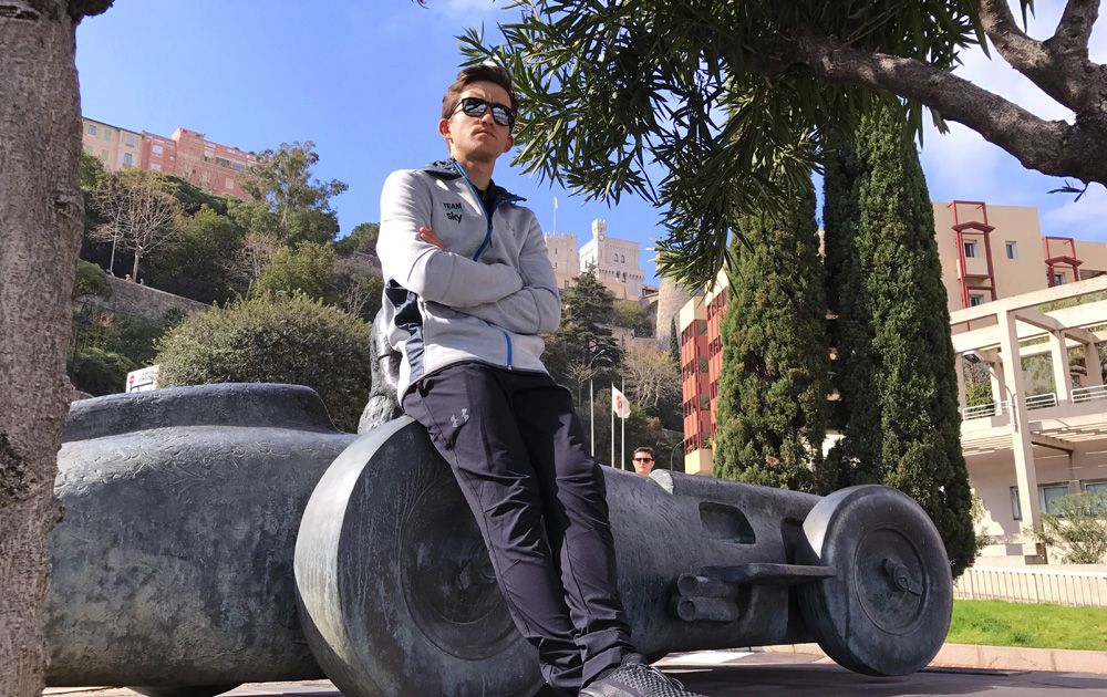 Michal Kwiatkowski poses for photographs in Monte Carlo