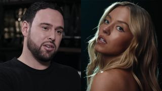 Scooter Braun participates in an interview with Idea Generation, while Sydney Sweeney poses for her Novig sports commercial