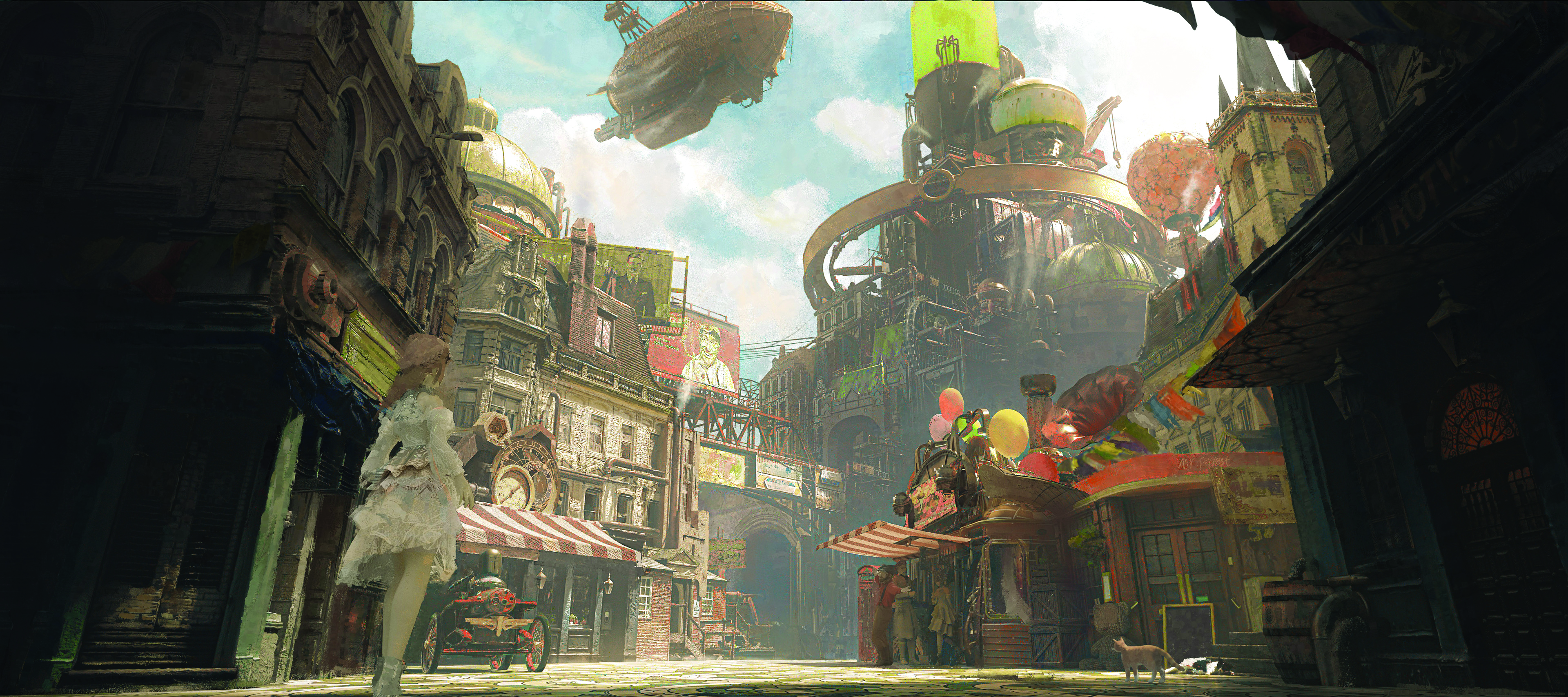Concept artist Forrest White (artstation.com/bsl) created this BioShock Infinite-inspired steampunk city with Maxon Cinema 4D