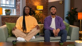 Raheem Sterling and Dora Kamau meditating