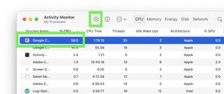 How to force quit on Mac - activity monitor