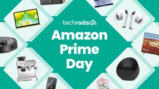 Selection of Amazon products on a green background