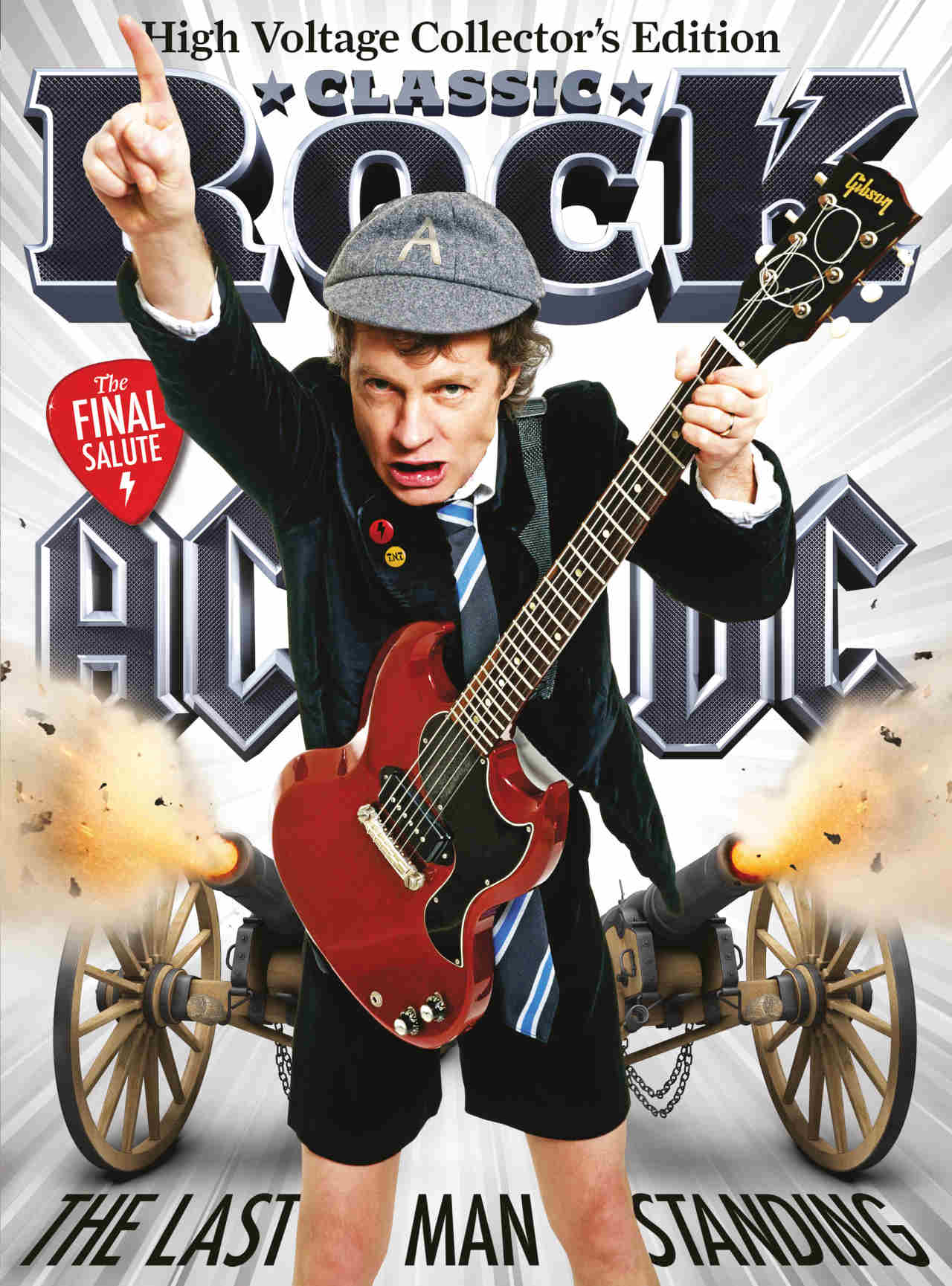 The cover of Classic Rock magazine issue 223 featuring Angus Young