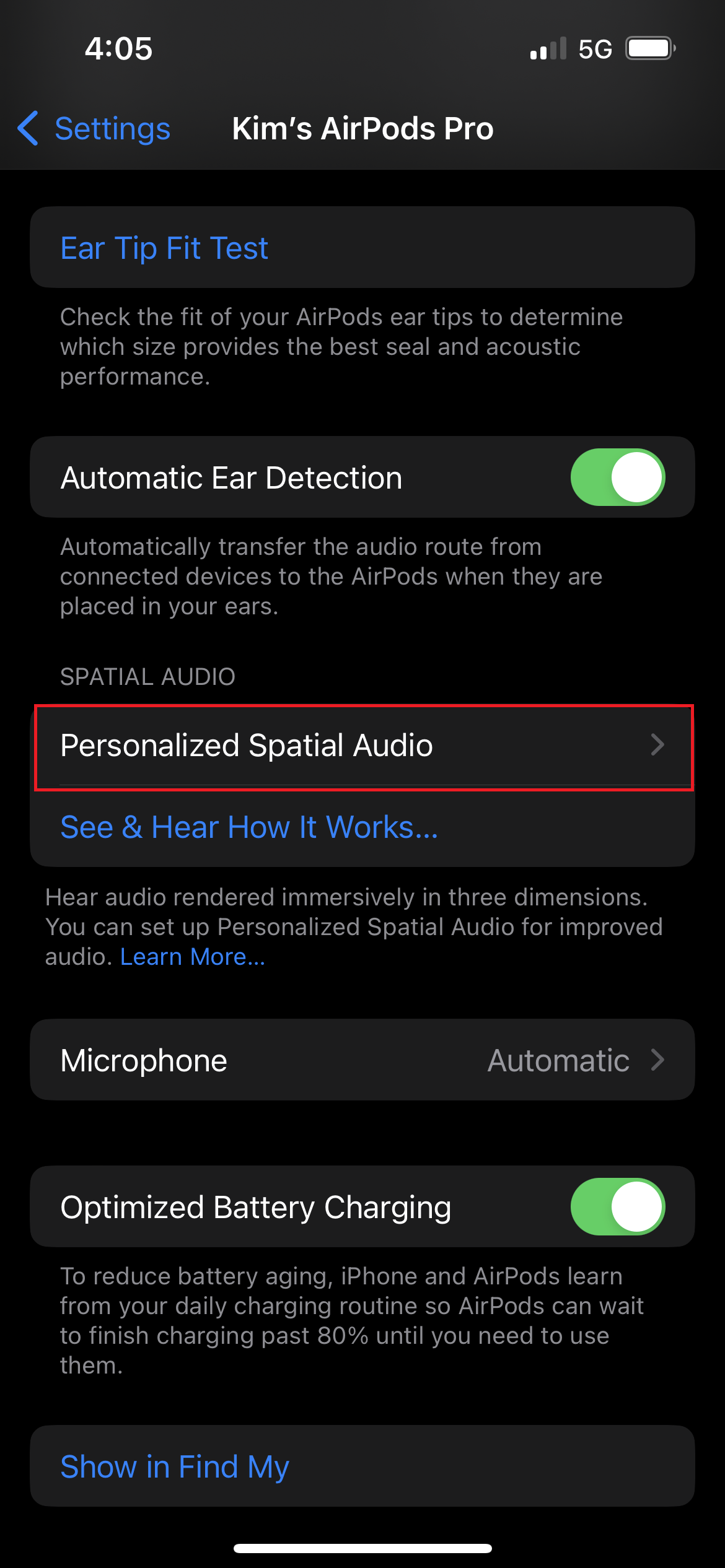 Personalized spatial audio