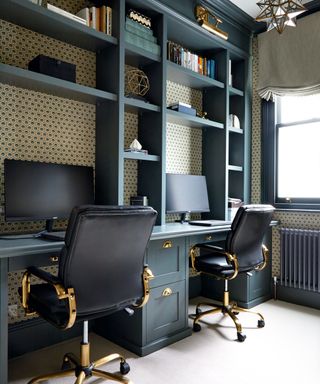 Home office with cabinetry