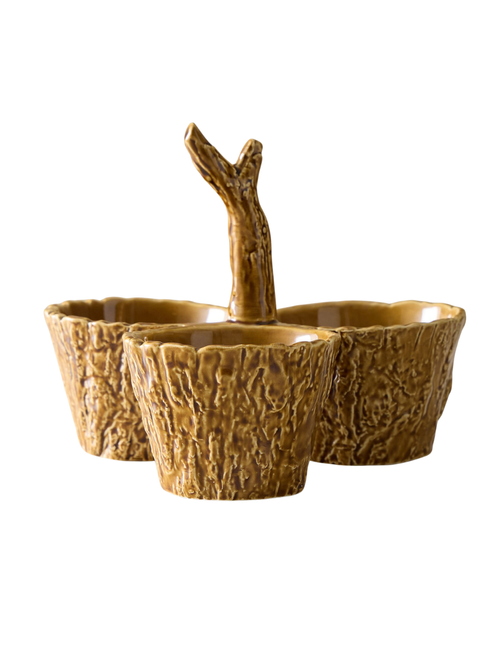Lone Fox Faux Bois Nut Bowl Trio