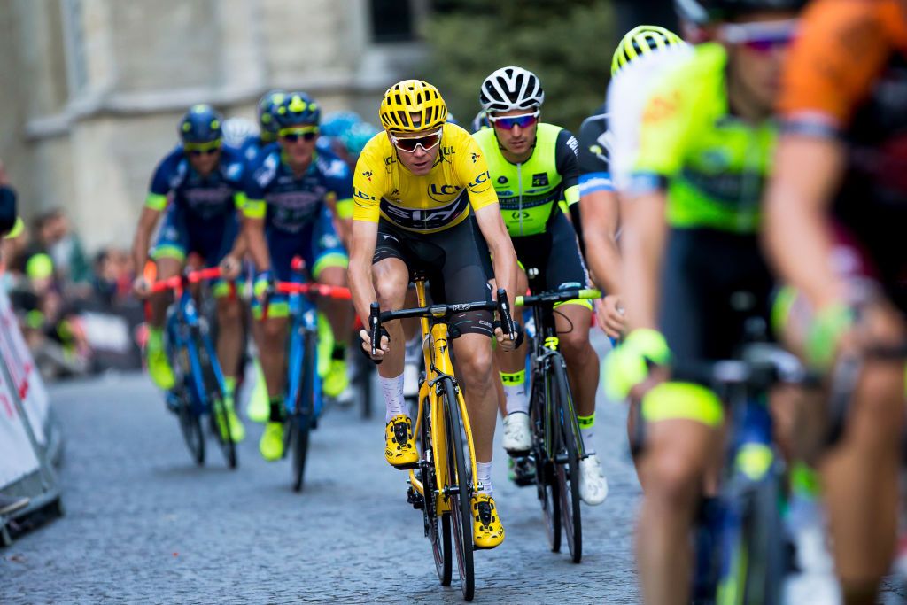 Chris Froome (Team Sky) in Aalst