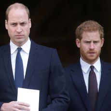 Prince William and Prince Harry at the Grenfell Tower National Memorial Service at St Paul's Cathedral on December 14, 2017. 