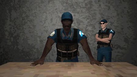 Serra de Deus screenshot showing two policemen in a non-descript room