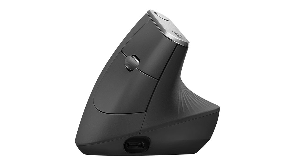 Product shot of the Logitech MX Vertical mouse, an option as the best mouse for MacBooks