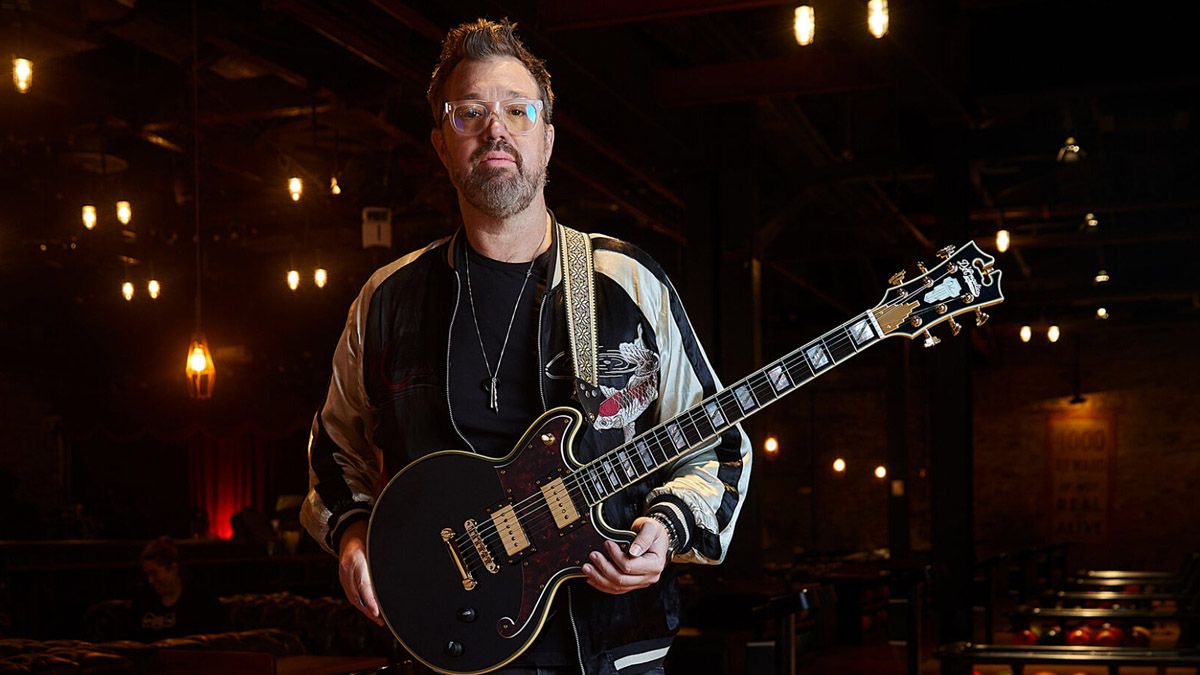 The Grammy Award Winner Eric Krasno with his new signature guitar, theD&#039;Angelico Eric Krasno Deluxe Brighton