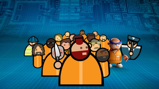 A cast of 2D characters from Prison Architect that includes a 3D model.