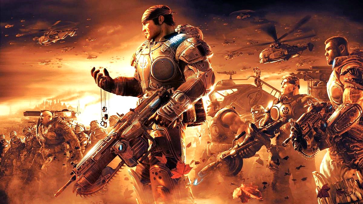 Main concept poster for Gears of War video game