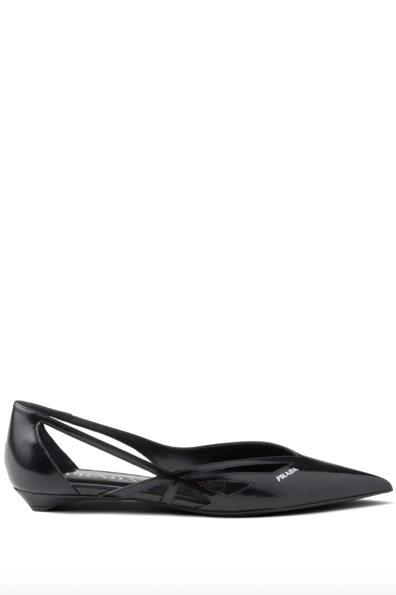Prada Leather Cut-Out Ballerinas | 35.5